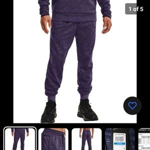 Under Armour Men's Armour Fleece Joggers in Twilight Purple Size Small Brand New